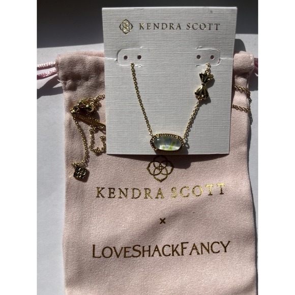 🩵Kendra Scott X Love Shack Fancy Elisa Blue Blooming Heirloom Necklace New 🎀 - Picture 8 of 11